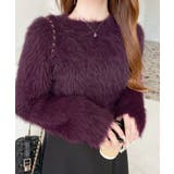 クルーネックショート丈ロングフェザーニットプルオーバー | moment+ | 詳細画像41 