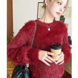 クルーネックショート丈ロングフェザーニットプルオーバー | moment+ | 詳細画像48 