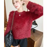 クルーネックショート丈ロングフェザーニットプルオーバー | moment+ | 詳細画像50 