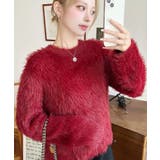 クルーネックショート丈ロングフェザーニットプルオーバー | moment+ | 詳細画像51 