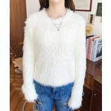 クルーネックショート丈ロングフェザーニットプルオーバー | moment+ | 詳細画像6 