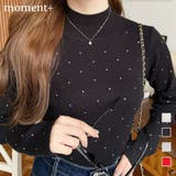 ラインストーンハイネックリブニットプルオーバー | moment+ | 詳細画像1 