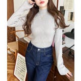 ラインストーンハイネックリブニットプルオーバー | moment+ | 詳細画像32 