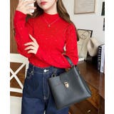 ラインストーンハイネックリブニットプルオーバー | moment+ | 詳細画像37 