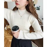 ラインストーンハイネックリブニットプルオーバー | moment+ | 詳細画像4 