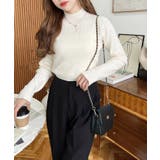 ラインストーンハイネックリブニットプルオーバー | moment+ | 詳細画像5 