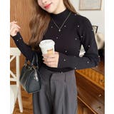 パールハイネックリブニットプルオーバー | moment+ | 詳細画像30 