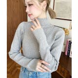 パールハイネックリブニットプルオーバー | moment+ | 詳細画像36 