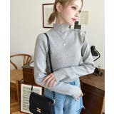 パールハイネックリブニットプルオーバー | moment+ | 詳細画像39 