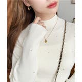 パールハイネックリブニットプルオーバー | moment+ | 詳細画像4 