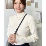 パールハイネックリブニットプルオーバー | moment+ | 詳細画像8 