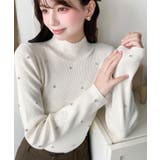 ビジューハイネックリブニットプルオーバー | moment+ | 詳細画像12 