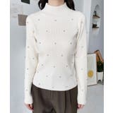 ビジューハイネックリブニットプルオーバー | moment+ | 詳細画像17 