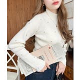 ビジューハイネックリブニットプルオーバー | moment+ | 詳細画像4 