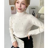 ビジューハイネックリブニットプルオーバー | moment+ | 詳細画像8 