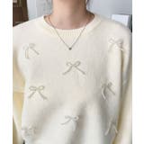 パールリボンパーツ付きショート丈もちもちニットプルオーバー | moment+ | 詳細画像10 