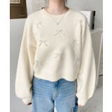 パールリボンパーツ付きショート丈もちもちニットプルオーバー | moment+ | 詳細画像11 