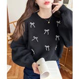 パールリボンパーツ付きショート丈もちもちニットプルオーバー | moment+ | 詳細画像17 