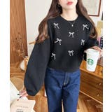 パールリボンパーツ付きショート丈もちもちニットプルオーバー | moment+ | 詳細画像18 