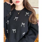 パールリボンパーツ付きショート丈もちもちニットプルオーバー | moment+ | 詳細画像19 