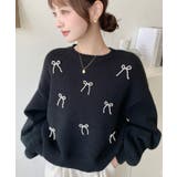 パールリボンパーツ付きショート丈もちもちニットプルオーバー | moment+ | 詳細画像21 