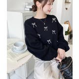 パールリボンパーツ付きショート丈もちもちニットプルオーバー | moment+ | 詳細画像23 