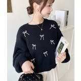 パールリボンパーツ付きショート丈もちもちニットプルオーバー | moment+ | 詳細画像25 