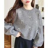 パールリボンパーツ付きショート丈もちもちニットプルオーバー | moment+ | 詳細画像26 