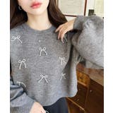 パールリボンパーツ付きショート丈もちもちニットプルオーバー | moment+ | 詳細画像27 