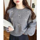 パールリボンパーツ付きショート丈もちもちニットプルオーバー | moment+ | 詳細画像29 