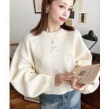 パールリボンパーツ付きショート丈もちもちニットプルオーバー | moment+ | 詳細画像3 