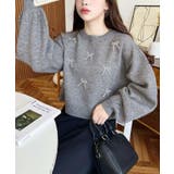 パールリボンパーツ付きショート丈もちもちニットプルオーバー | moment+ | 詳細画像30 