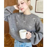 パールリボンパーツ付きショート丈もちもちニットプルオーバー | moment+ | 詳細画像31 