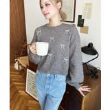 パールリボンパーツ付きショート丈もちもちニットプルオーバー | moment+ | 詳細画像32 