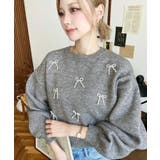 パールリボンパーツ付きショート丈もちもちニットプルオーバー | moment+ | 詳細画像33 