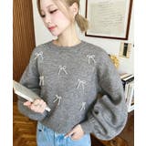 パールリボンパーツ付きショート丈もちもちニットプルオーバー | moment+ | 詳細画像34 