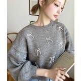 パールリボンパーツ付きショート丈もちもちニットプルオーバー | moment+ | 詳細画像35 