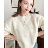 パールリボンパーツ付きショート丈もちもちニットプルオーバー | moment+ | 詳細画像6 