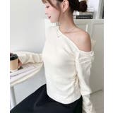 アシメワンショルリブニットプルオーバー | moment+ | 詳細画像10 