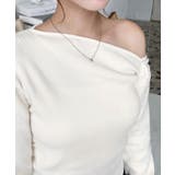 アシメワンショルリブニットプルオーバー | moment+ | 詳細画像12 