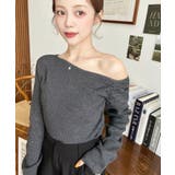 アシメワンショルリブニットプルオーバー | moment+ | 詳細画像32 