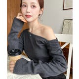 アシメワンショルリブニットプルオーバー | moment+ | 詳細画像33 