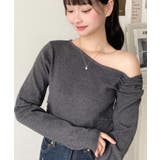 アシメワンショルリブニットプルオーバー | moment+ | 詳細画像34 