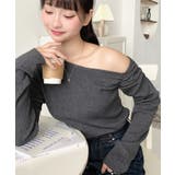 アシメワンショルリブニットプルオーバー | moment+ | 詳細画像35 