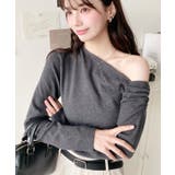 アシメワンショルリブニットプルオーバー | moment+ | 詳細画像37 