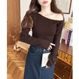 アシメワンショルリブニットプルオーバー | moment+ | 詳細画像45 