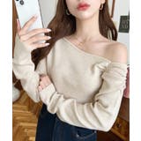 アシメワンショルリブニットプルオーバー | moment+ | 詳細画像50 