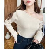 アシメワンショルリブニットプルオーバー | moment+ | 詳細画像52 