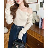 アシメワンショルリブニットプルオーバー | moment+ | 詳細画像53 