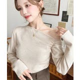 アシメワンショルリブニットプルオーバー | moment+ | 詳細画像54 